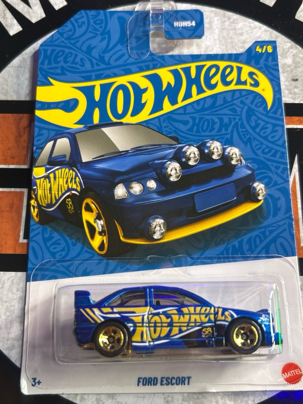 Hot Wheels Ford Escort Toy Car - Blue & Yellow
